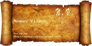 Nemes Vilmos névjegykártya
